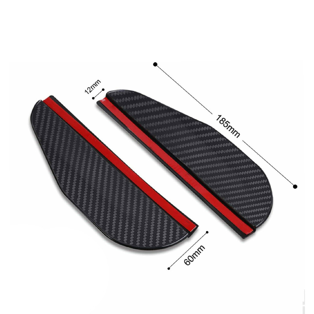 2x Car Carbon Fiber Black Rearview Side Mirror Rain Visor Guard Car Accessories