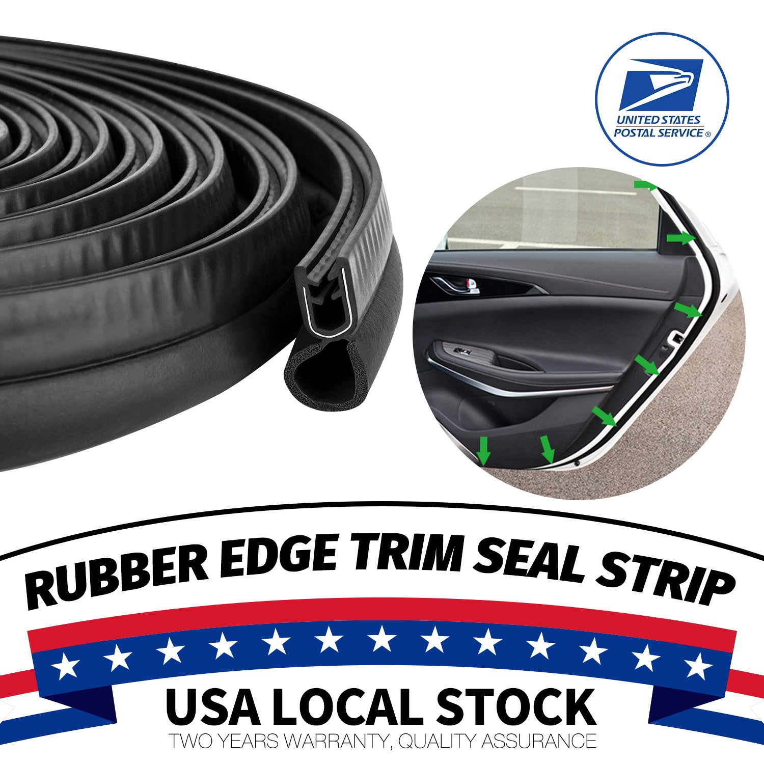 13FT Universal Car Door Rubber Seal Strip with Top Bulb – Easy to Installation