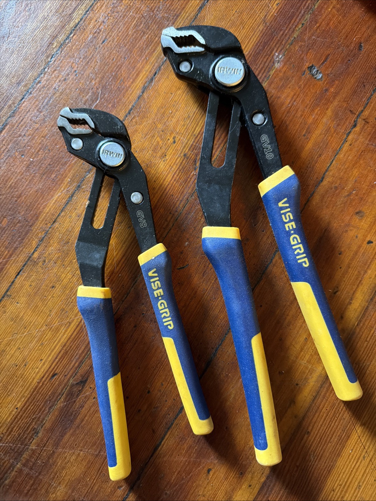 IRWIN Tools VISE-GRIP GrooveLock Pliers Set, 2-pack (8″, 10″), Blue/Yellow