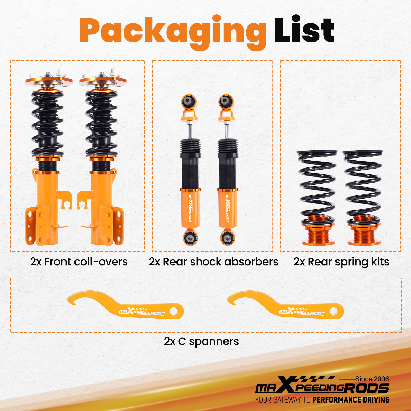 MaXpeedingrods Coilover Suspension Lowering Kit For Nissan Sentra 2007-2012