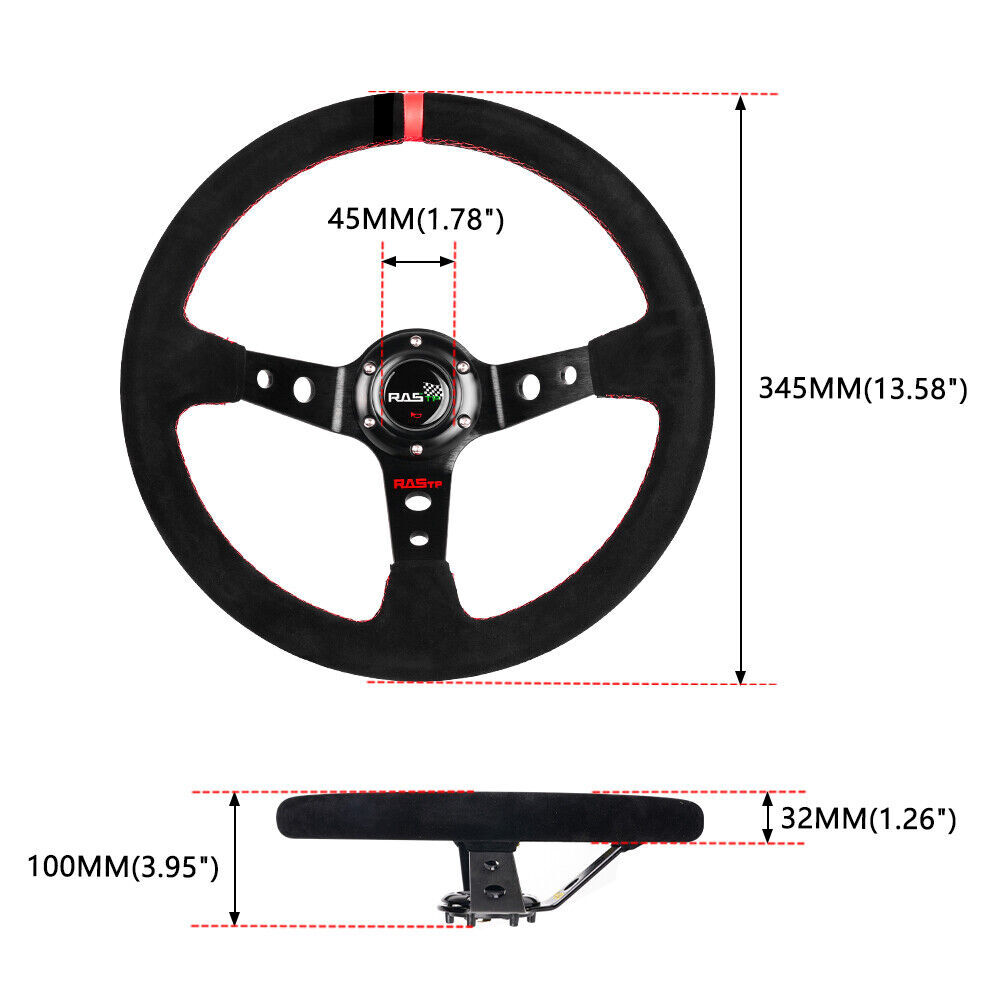14IN Steering Wheel+Quick Release+Hub Adapter For Mitsubishi Galant Impreza WRX