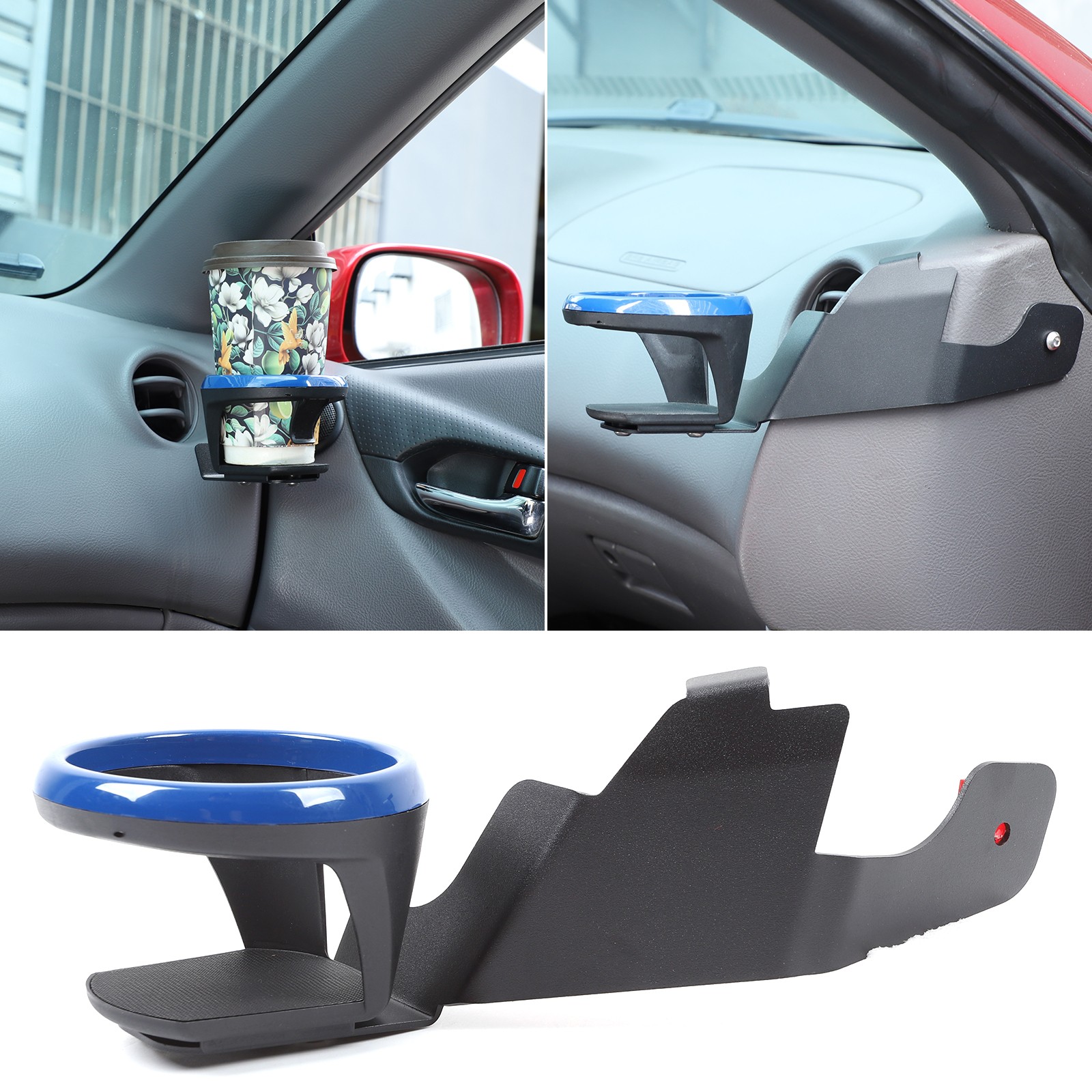 Right Air Vent Cup Holder Carbon Steel + ABS Blue Ring For Toyota Celica 1999-05