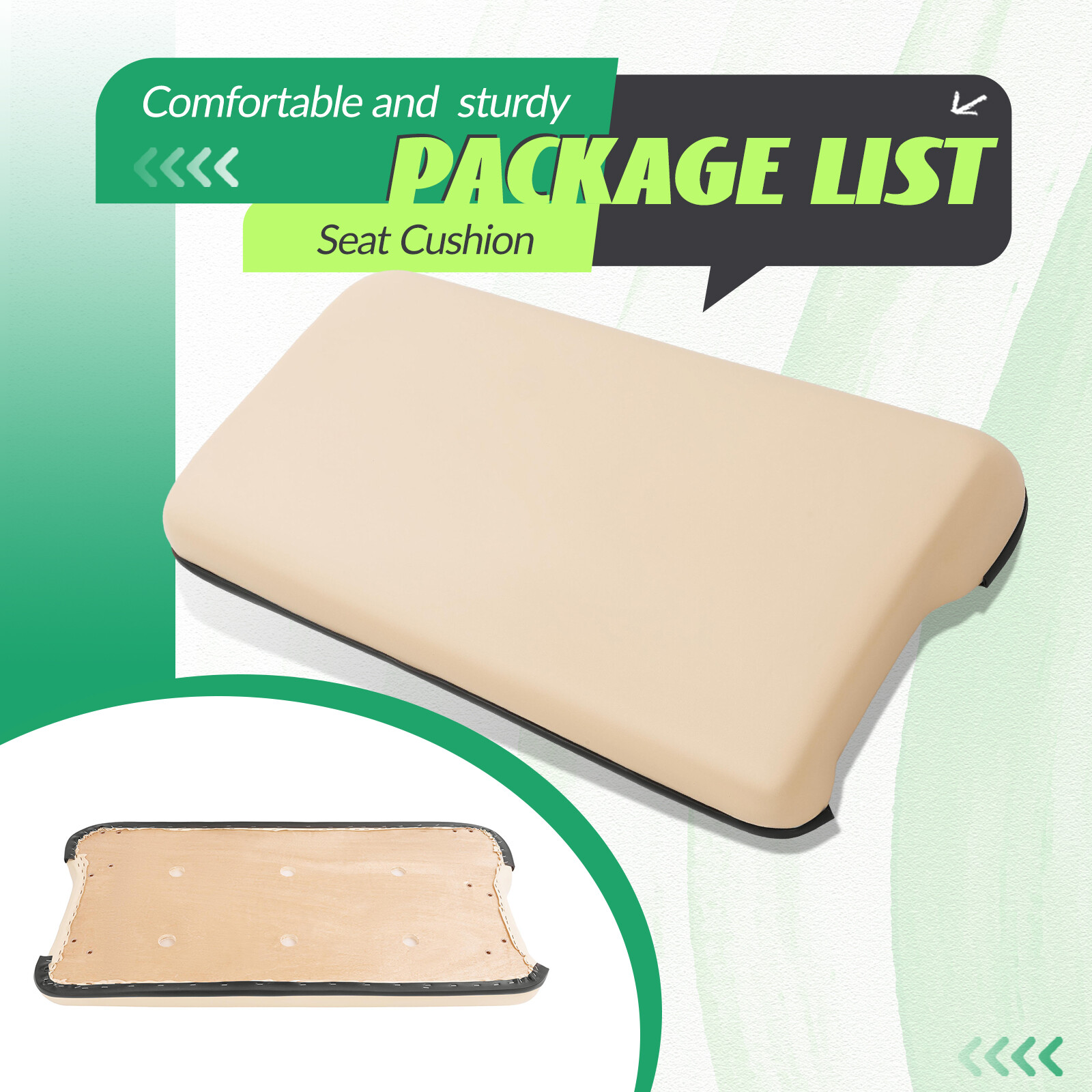 Beige Golf Cart Front Seat Bottom Assembly For Club Car Precedent 2004-Up