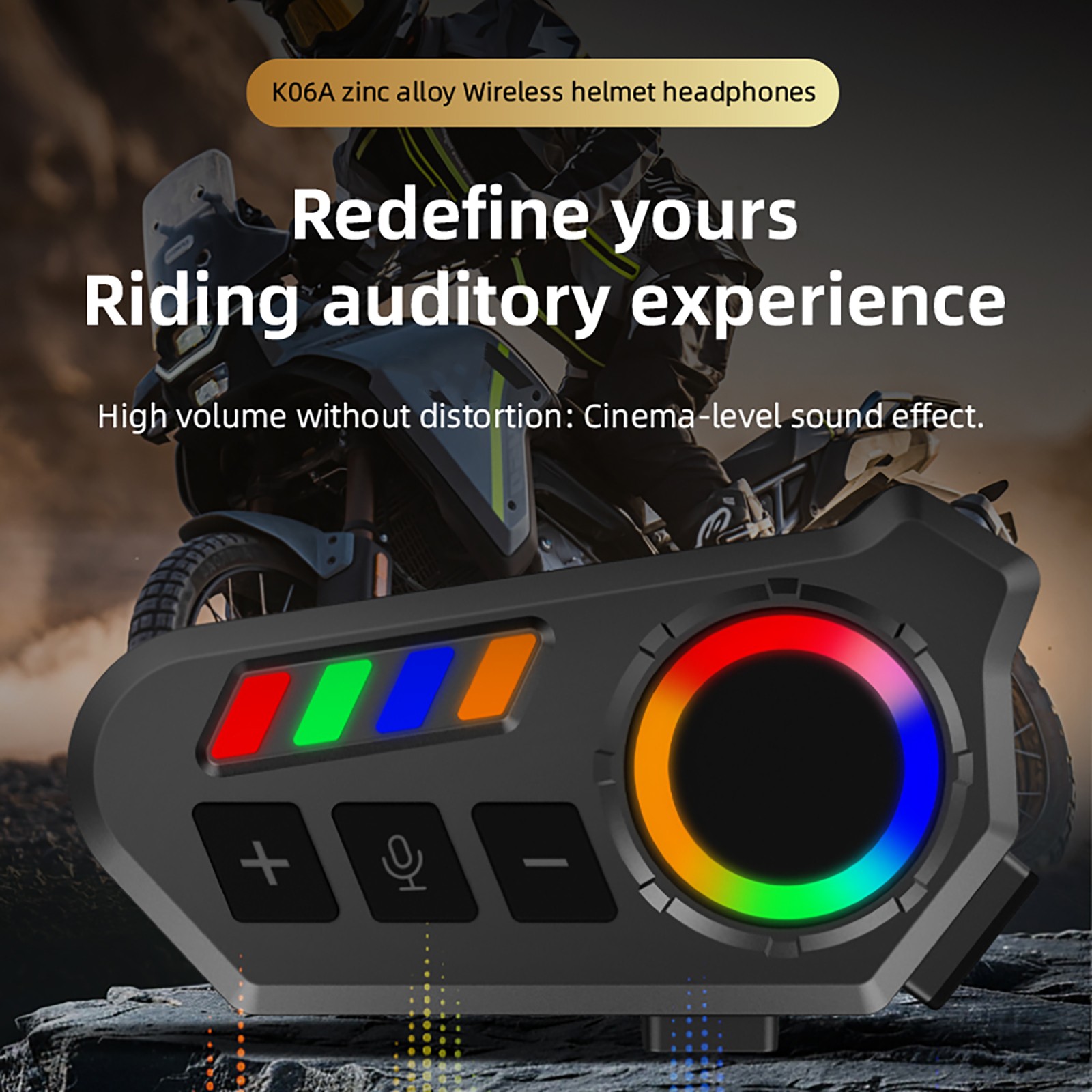 Bluetooth 6.0 Motorcycle Helmet Headset Voice Assistant IP65 Dust Rain Proof