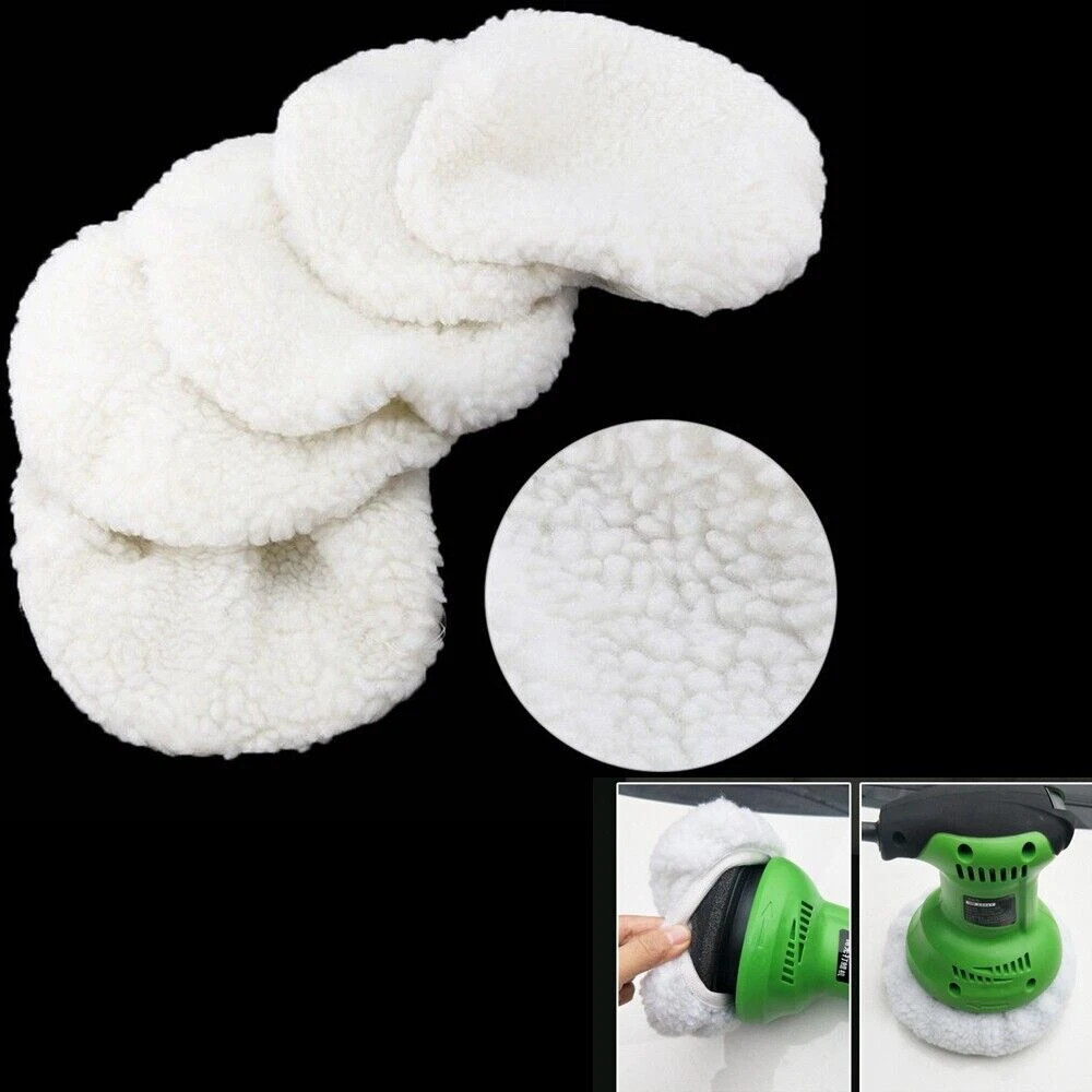 12x Wool Polishing Buffing Pad Polishing Buffing Wheel For 5-10 inch Car Polishe