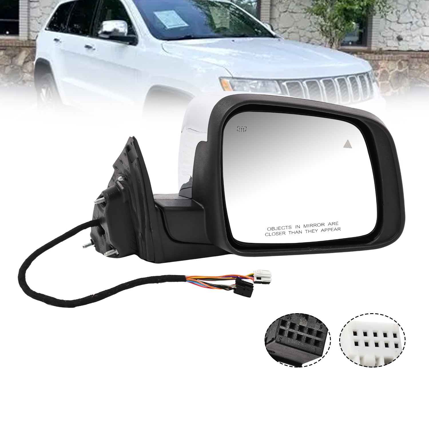 Right Side Manual Fold Mirror w/ Blind Spot For Jeep Grand Cherokee 2011-22
