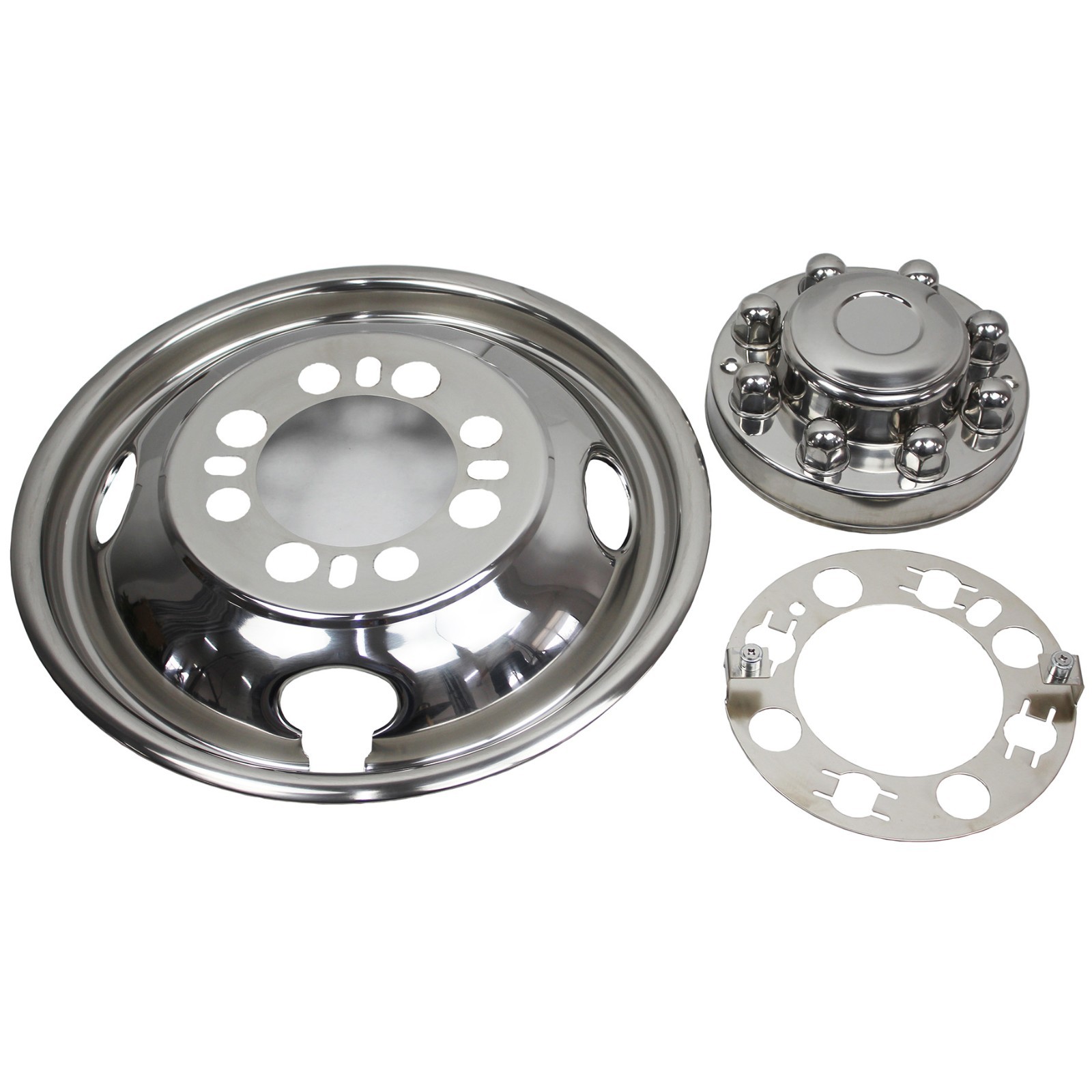 16″ 8 Lugs Wheel Simulator Stainless Steel Set For 2008-2021 Ford E350/E450 Van
