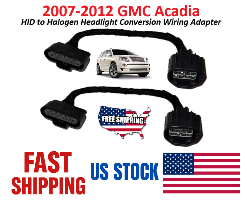 For 2007-2012 GMC Acadia HID to Halogen Headlight Conversion Wiring Adapter Set