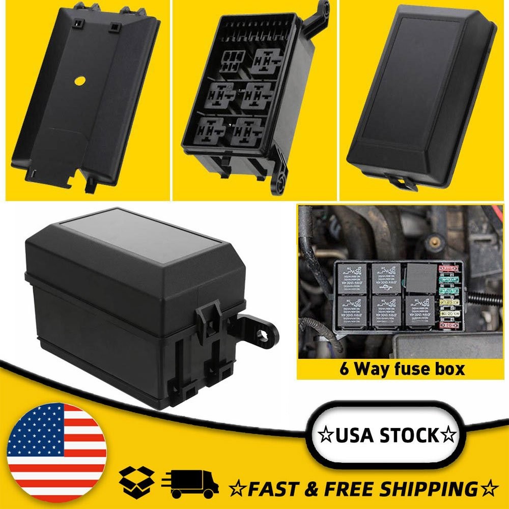 Universal Auto Waterproof Fuse Relay Box Block 6 Relay 6 ATC/ATO Fuses Accessory