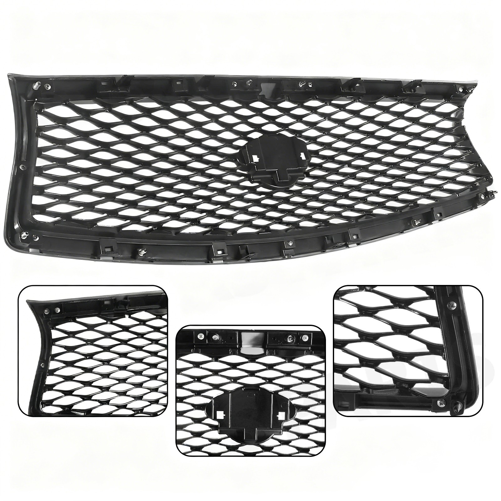 Fit 2014 2015 2016 2017 Infiniti Q50 JDM Front Bumper Upper black Grille Grill