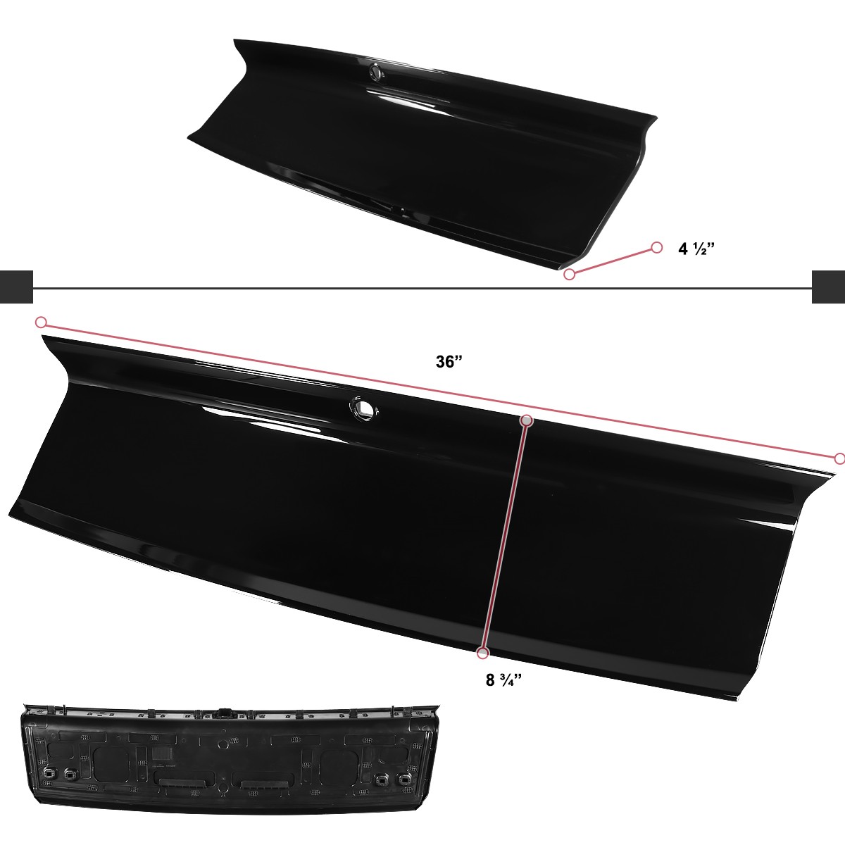 Spoiler Wing Fits 2015-2022 Ford Mustang GT Rear Trunk Decklid Panel Trim Cover