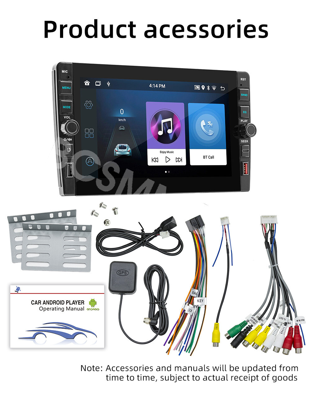 Stereo Radio 9in Car GPS Navigation Android 12 MP5 Player WIFI/FM/USB Head Unit