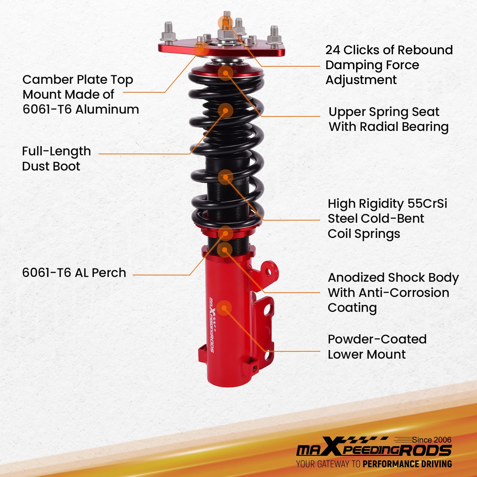 MaXpeedingrods 24 Level Coilovers Suspension Kit for Mitsubishi Eclipse 06-12