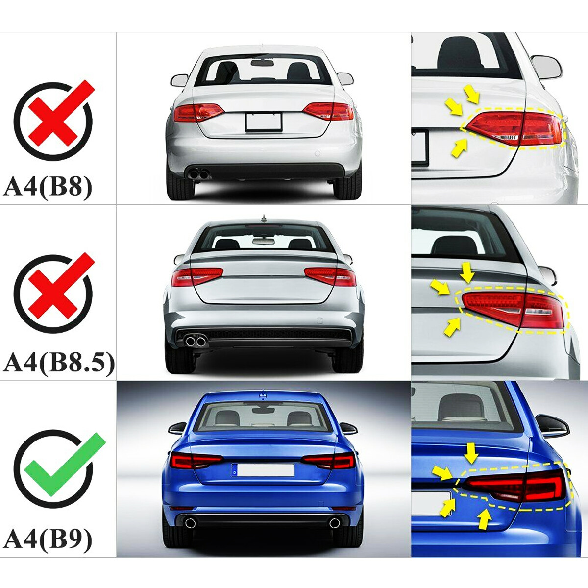 For Audi S4 A4 B9 2017-2022 V-Type Rear Trunk Spoiler Wing Carbon Fiber Look