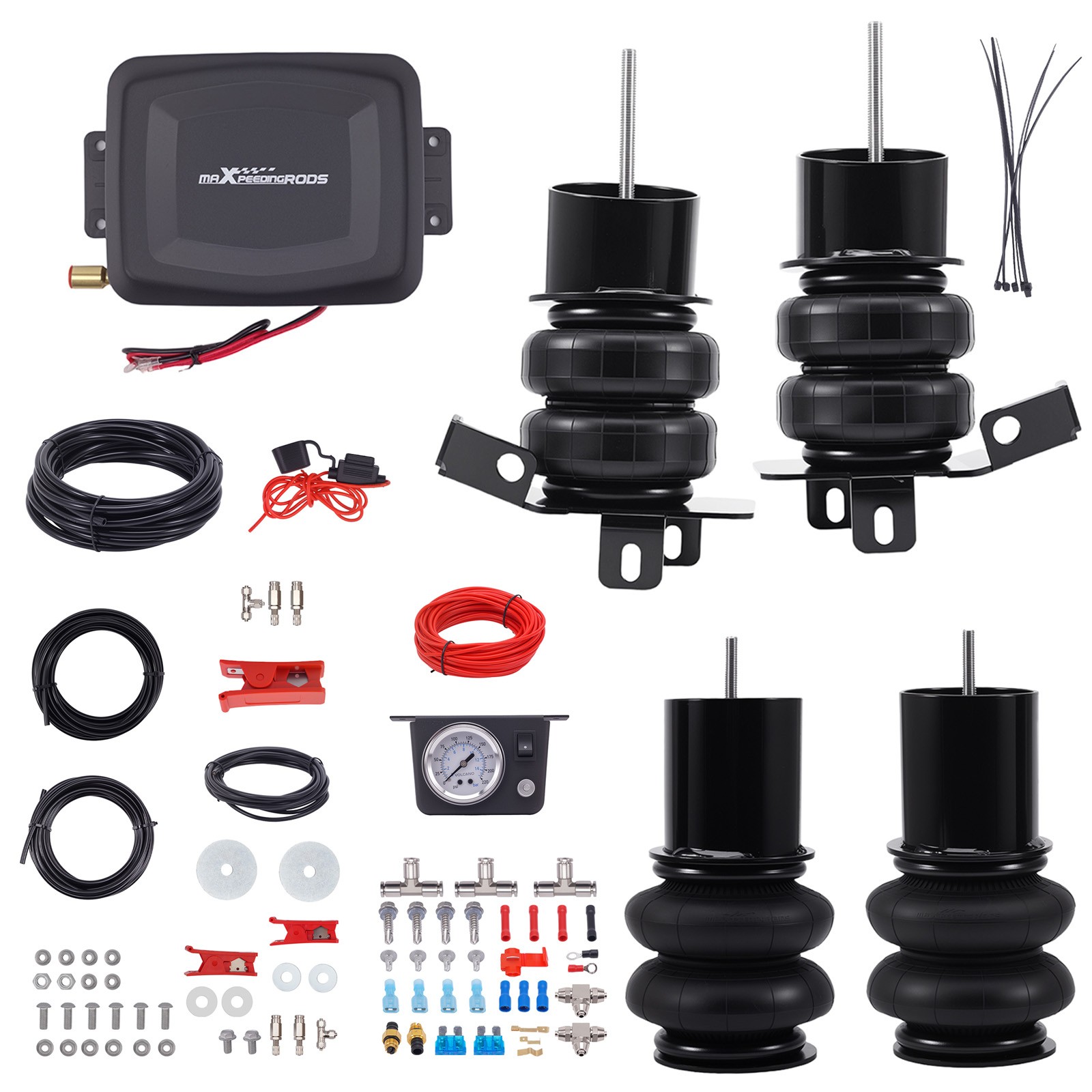 Bolt On Front Rear Air Springs + Air Controller For Chevy Impala Caprice 65-70