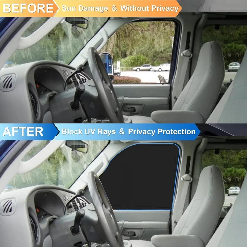 Front Side Window Sun Shade for 1996-2025 Chevy Express Cargo Van Accessories