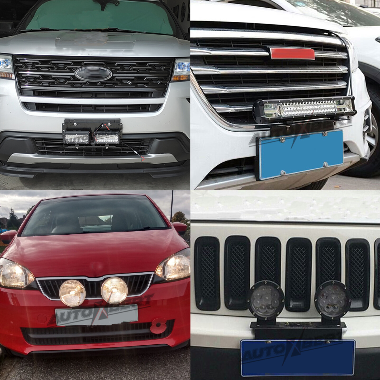 Car License Plate Bracket Light Bar Work LED Lights Front Bumper Holder Mount