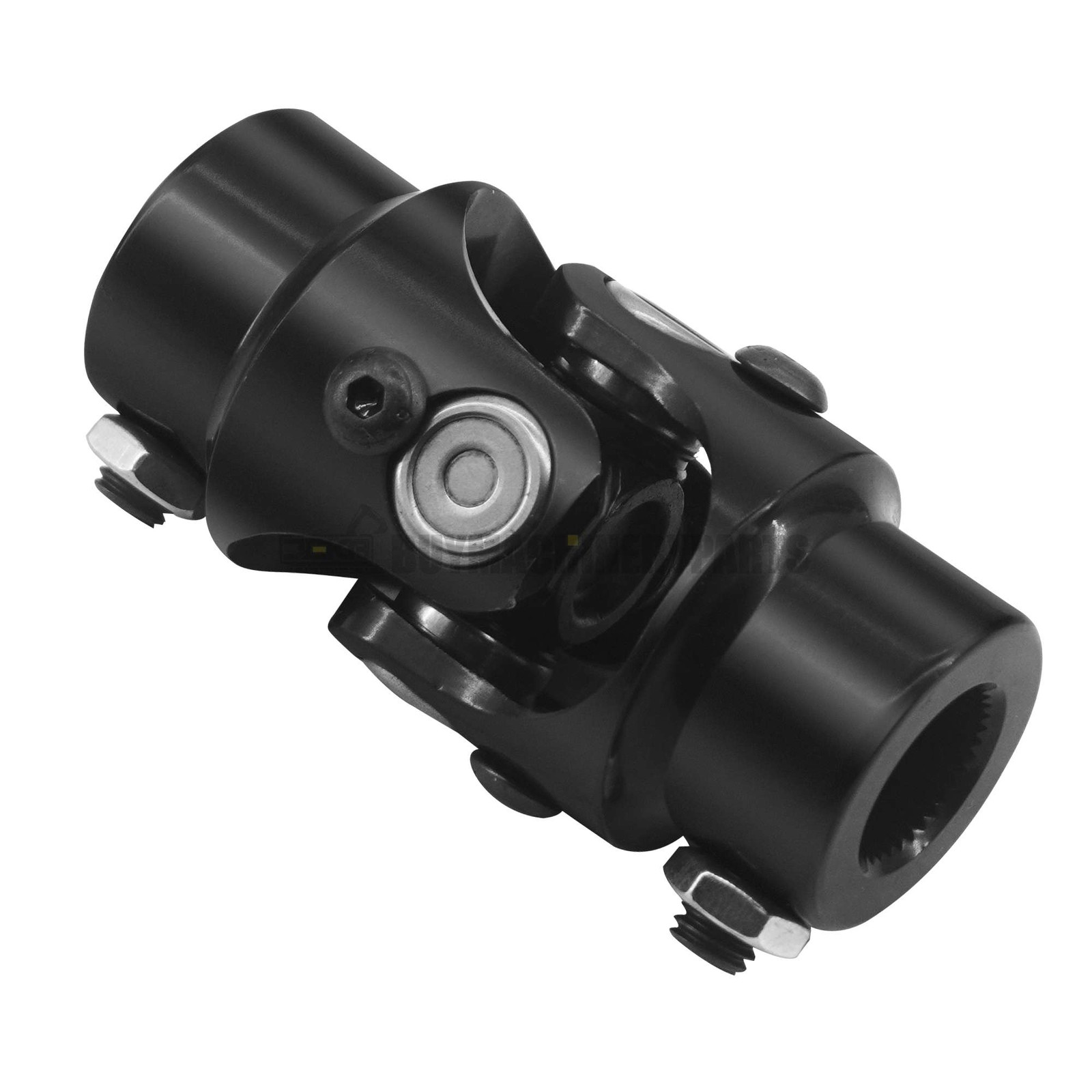 11/16″-36 Spline to 3/4 DD Steering Shaft U Joint Single Black Universal Coupler