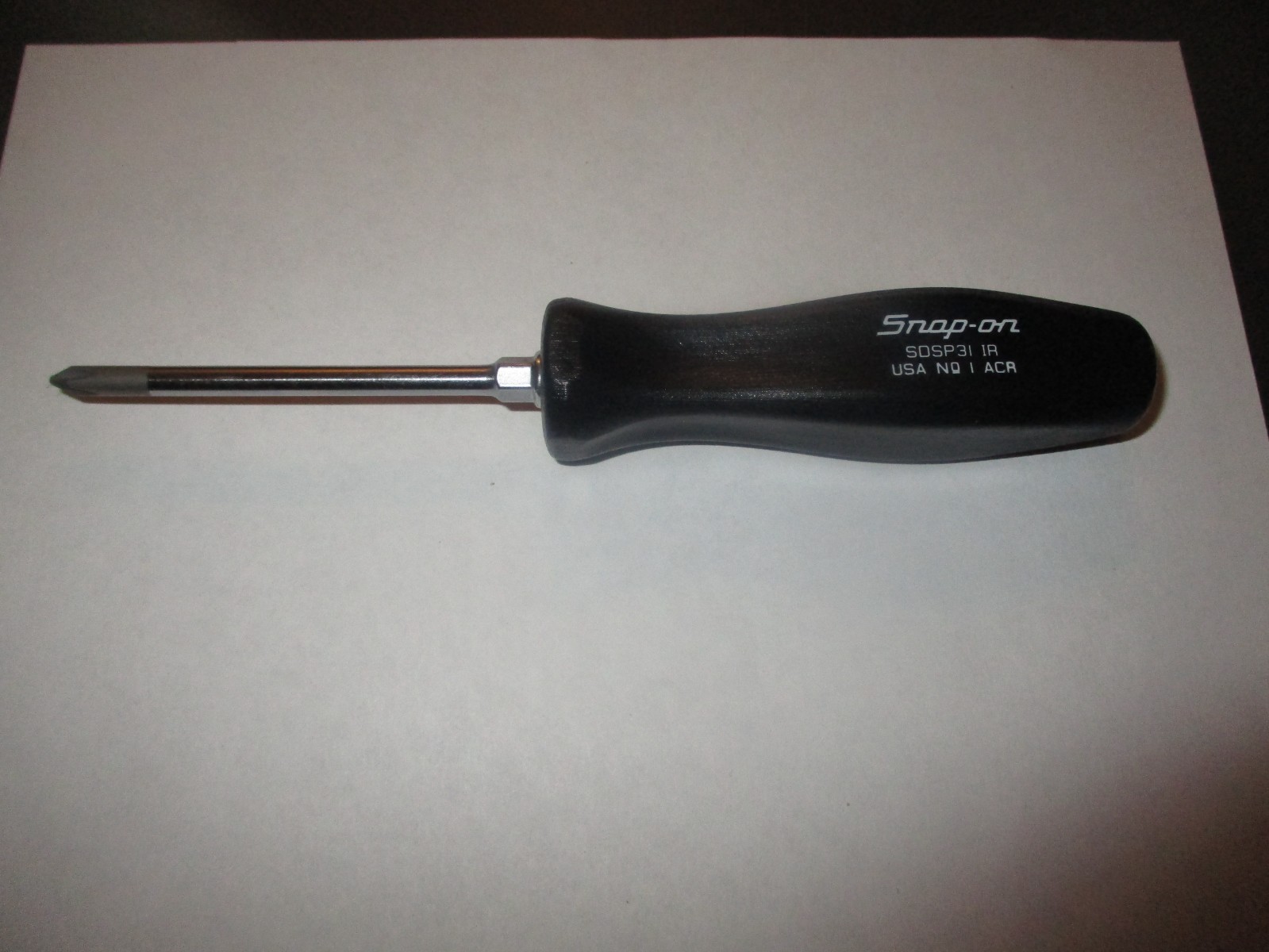Snap On Tools USA SDSP31 IR No. 1 ACR Phillips Black Handle EUC Condition