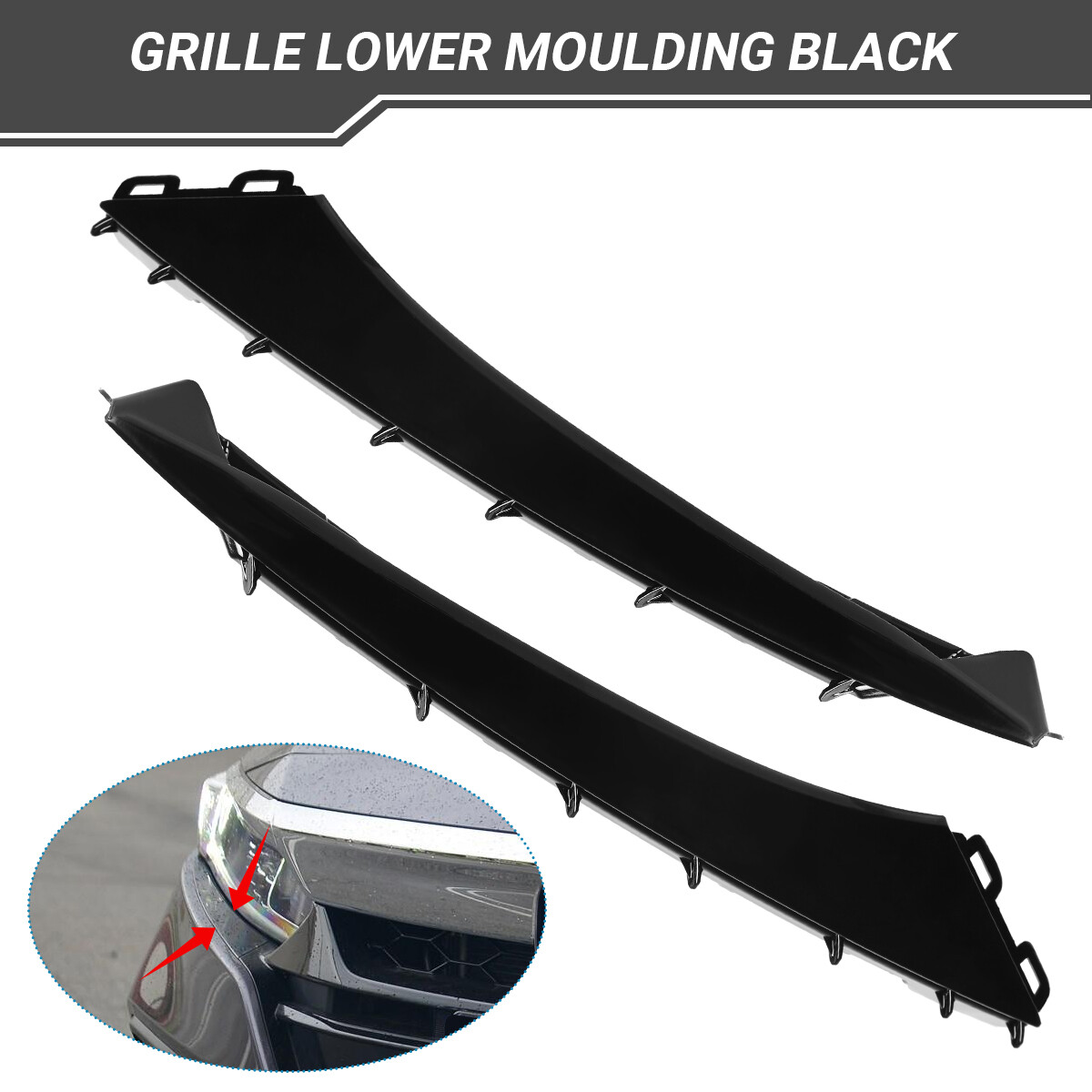 Right & Left Side Headlight Lower Molding Trim Front Fit for Accord 2018-2020