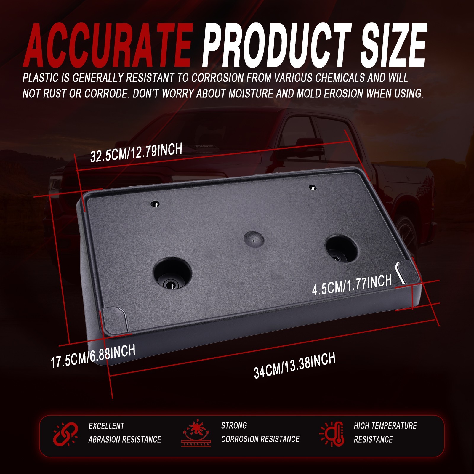 Front License Plate Bracket Fit For 2013-2022 Ram 1500 CH1068127 68141643AA