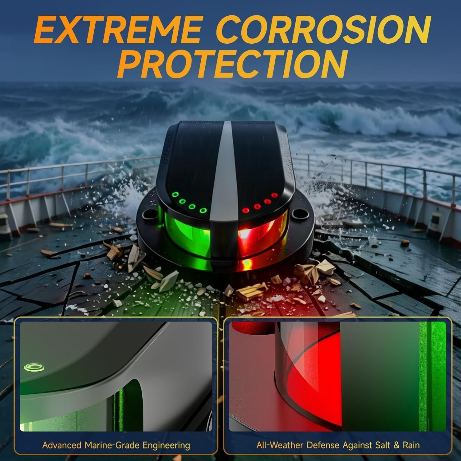 Boat Navigation Lights Red and Green, Bow Lights for Boats LED IP67 Waterproof,