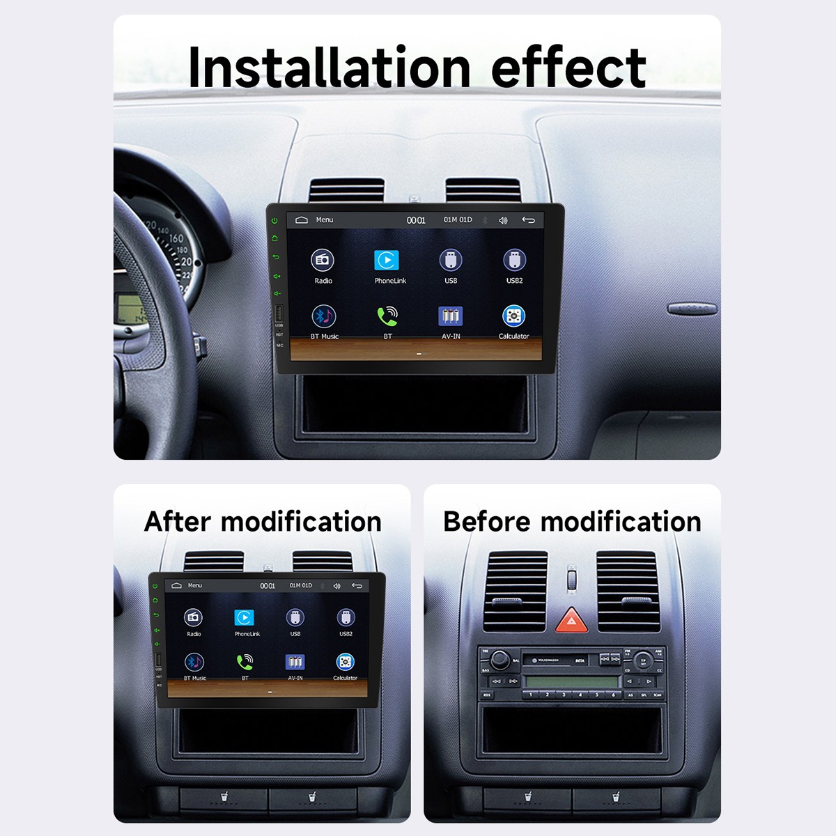 MP5 Player Single DIN Touch Screen 9in HD Car FM Radio Stereo In Dash Bluetooth