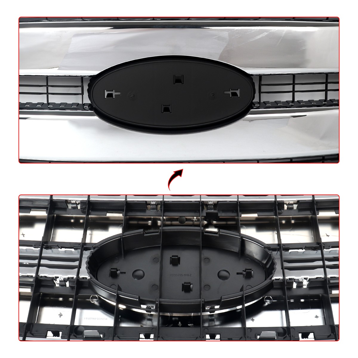 Oxford White & Chrome Front Bumper Grille For 2011-2016 Ford F250 F350 SD Lariat