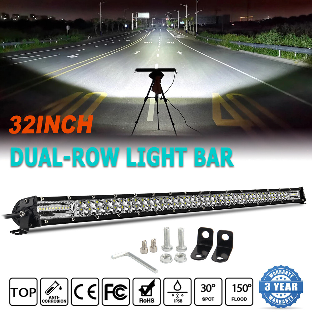 1200W 32″inch LED Light Bar Spot Flood Combo for Jeep Tractor ATV 4x4WD Offroad