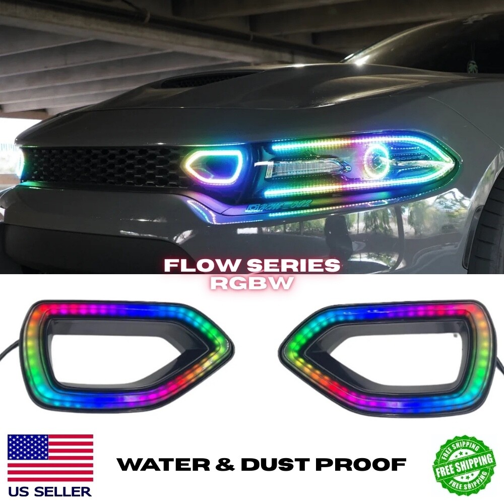 15-23 DODGE CHARGER Switchback LED RGBW SNORKEL GRILLE multicolor light SRT