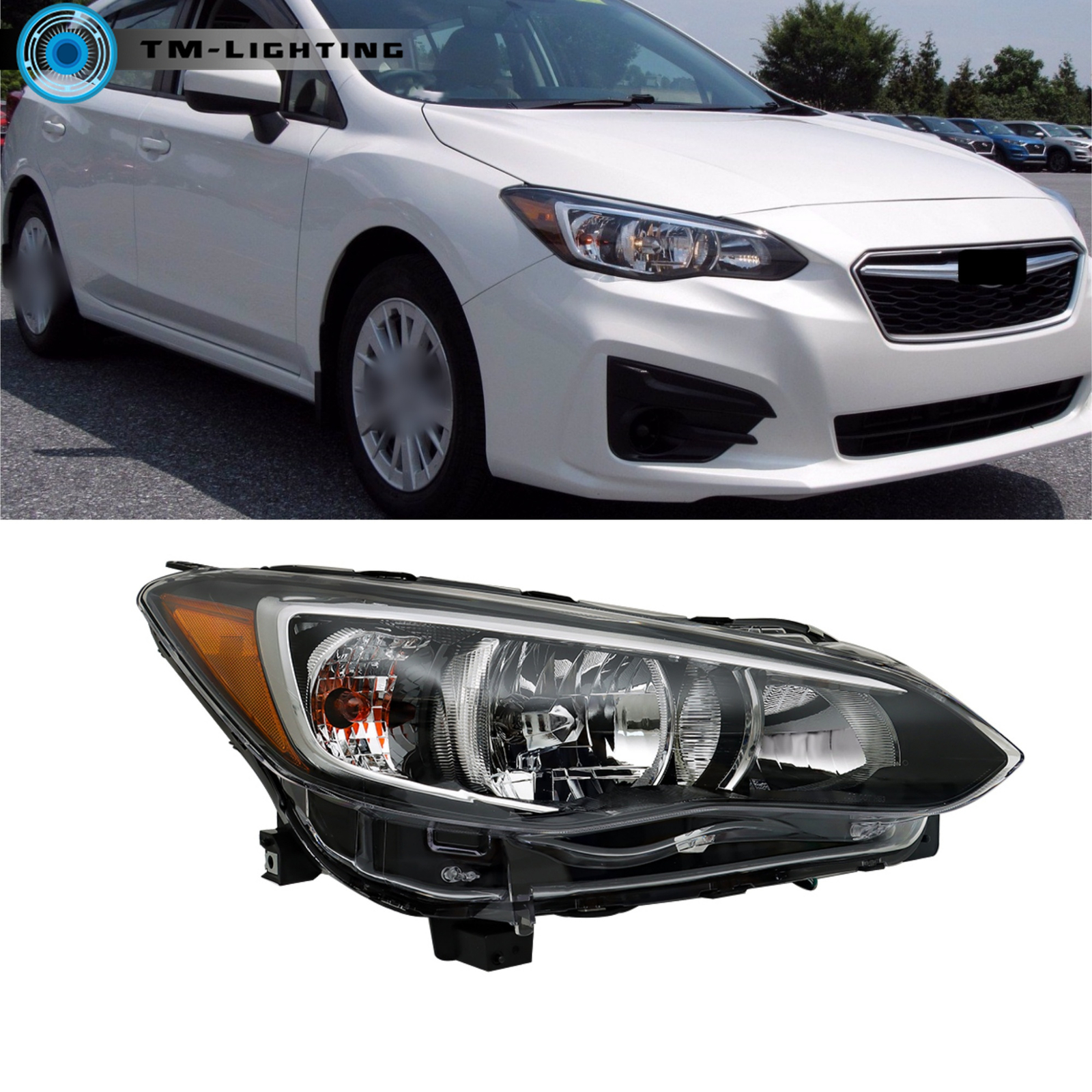 For 2017-2019-2021 22 Subaru Crosstrek Impreza Halogen Headlight RH Lamp Chrome
