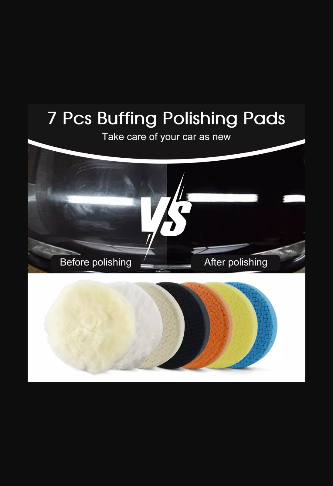 5 Inch Round Grid Sponge Buffing Foam Pads Polishing Kit for DA/RO Polisher