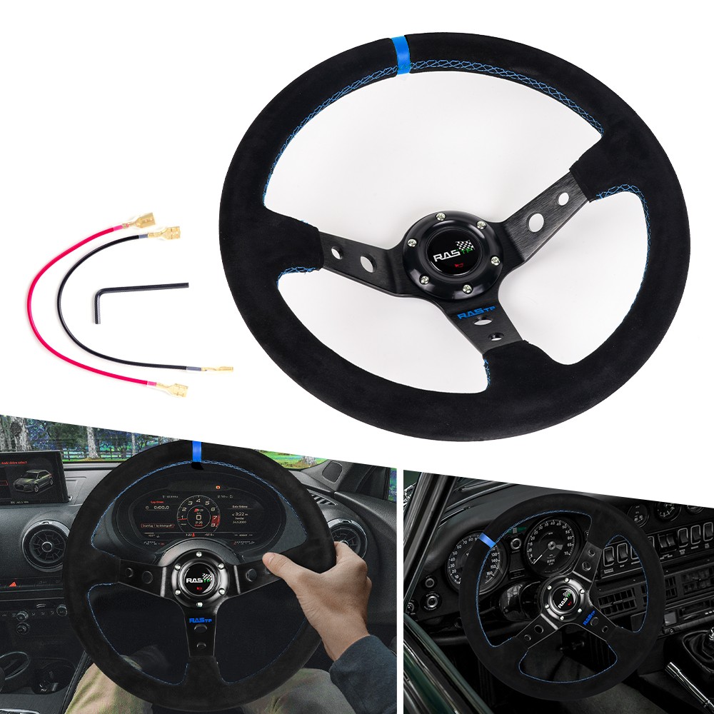 14in Steering Wheel+Quick Release+Hub Adapter E30H For BMW M3 M5 318I 325 528e