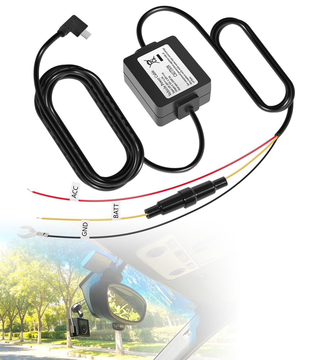 For Garmin Dash Cams Parking Mode Cable 12V-24V Power Cord 010-12530-03