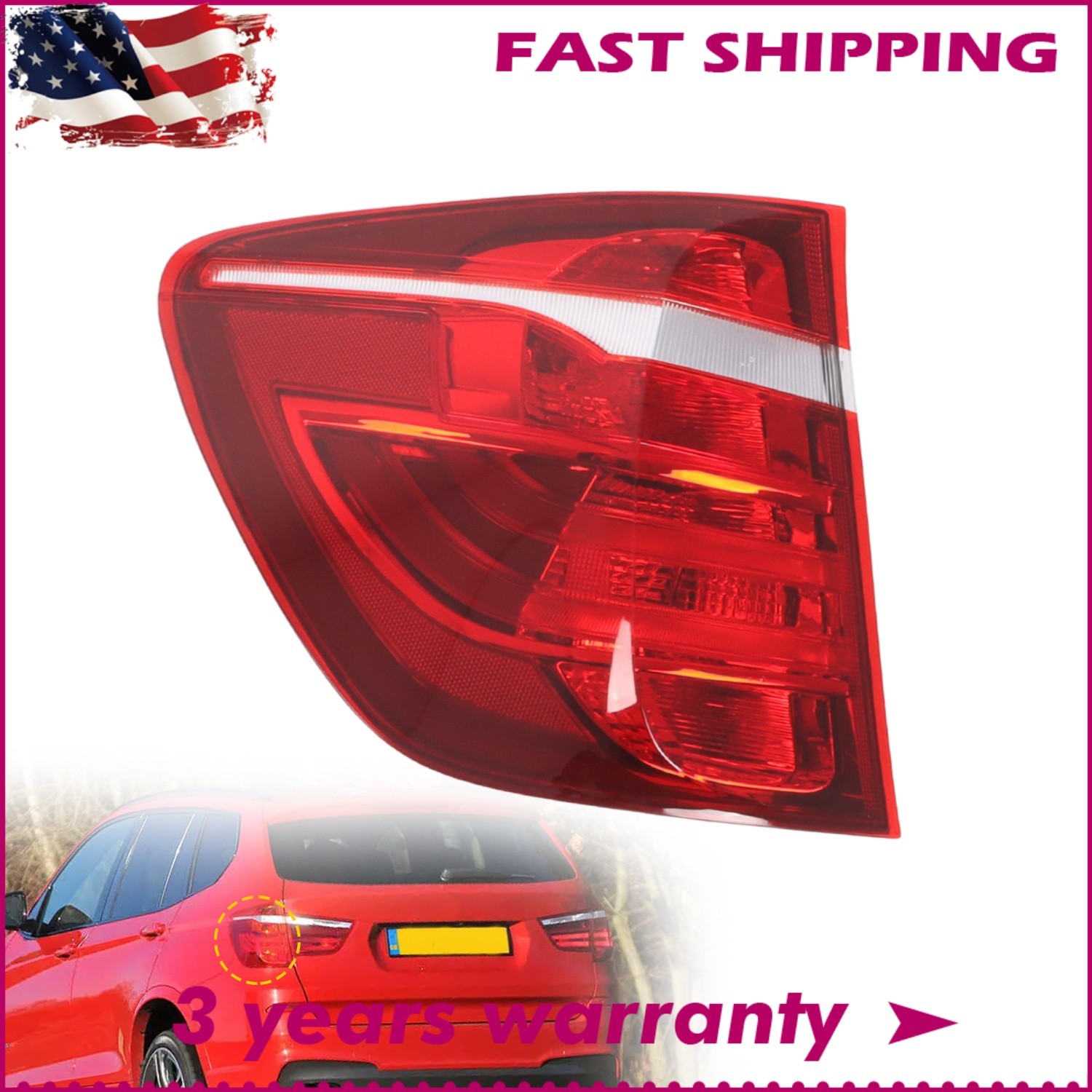 For 2011-2017 BMW X3 Halogen TailLight Rear Outer Brake Lamp Left Driver Side LH