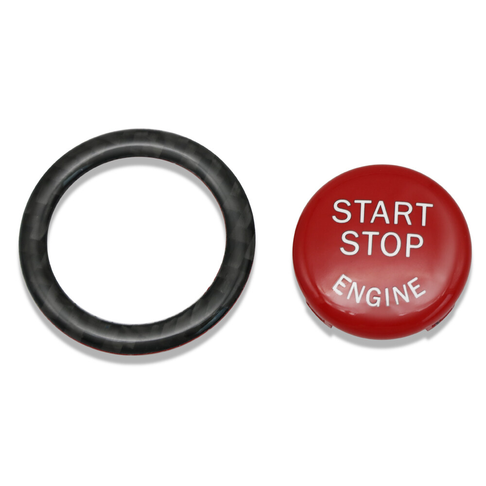 Red Engine Start Stop Push Button Cover&Ring Trim For BMW E90 E92 E93 2009-2012