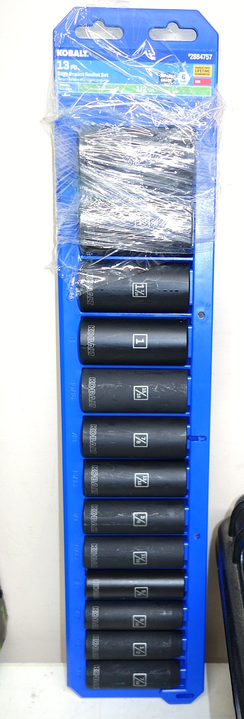 Kobalt 1/2 Dr Deep Impact Socket Set 6 Point 13pc SAE 2884757
