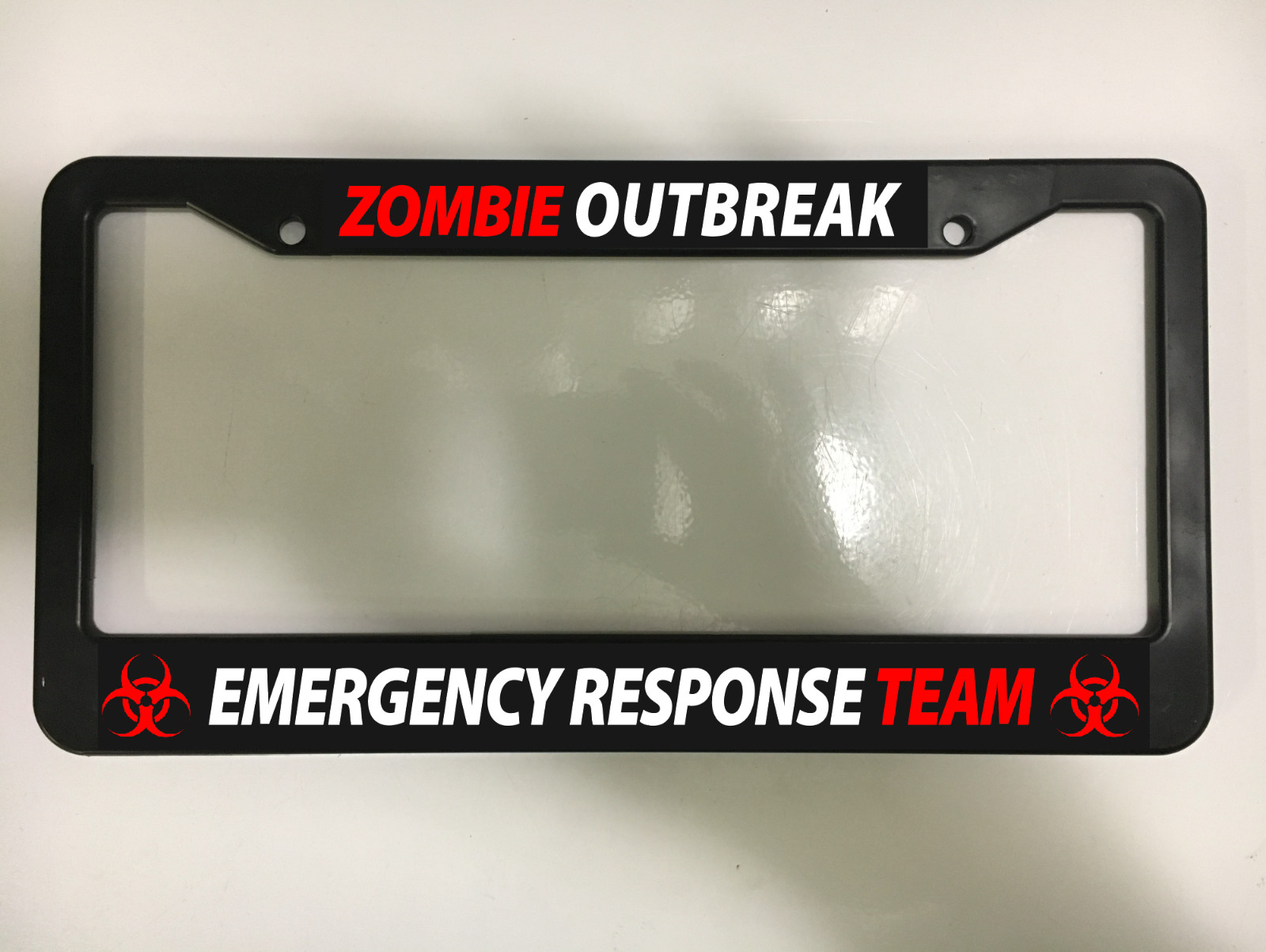 ZOMBIE OUTBREAK TEAM ZOMBIES MONSTER FUNNY HORROR DEAD License Plate Frame NEW