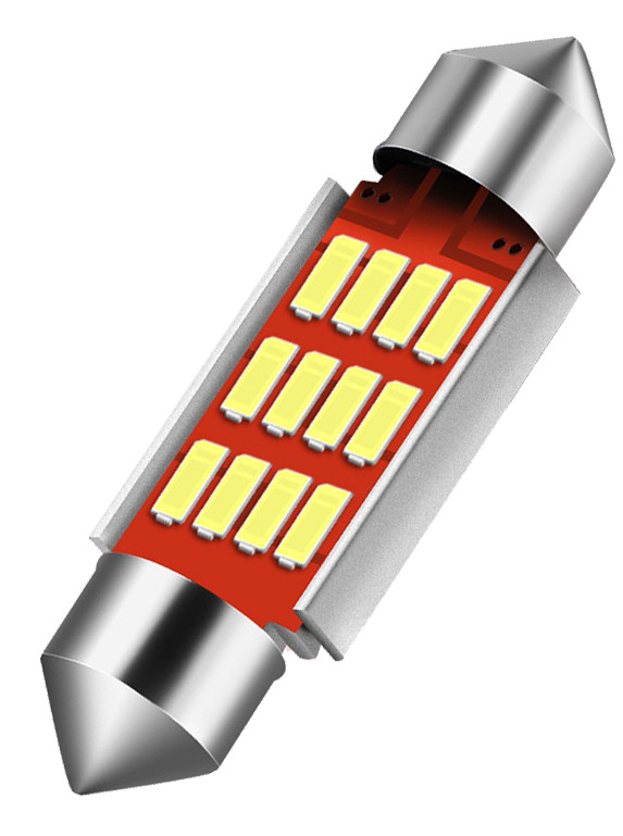 LED Side Marker Dome Map Trunk Light Bulb White 12SMD 4014 Chips 36MM 6000K Pair