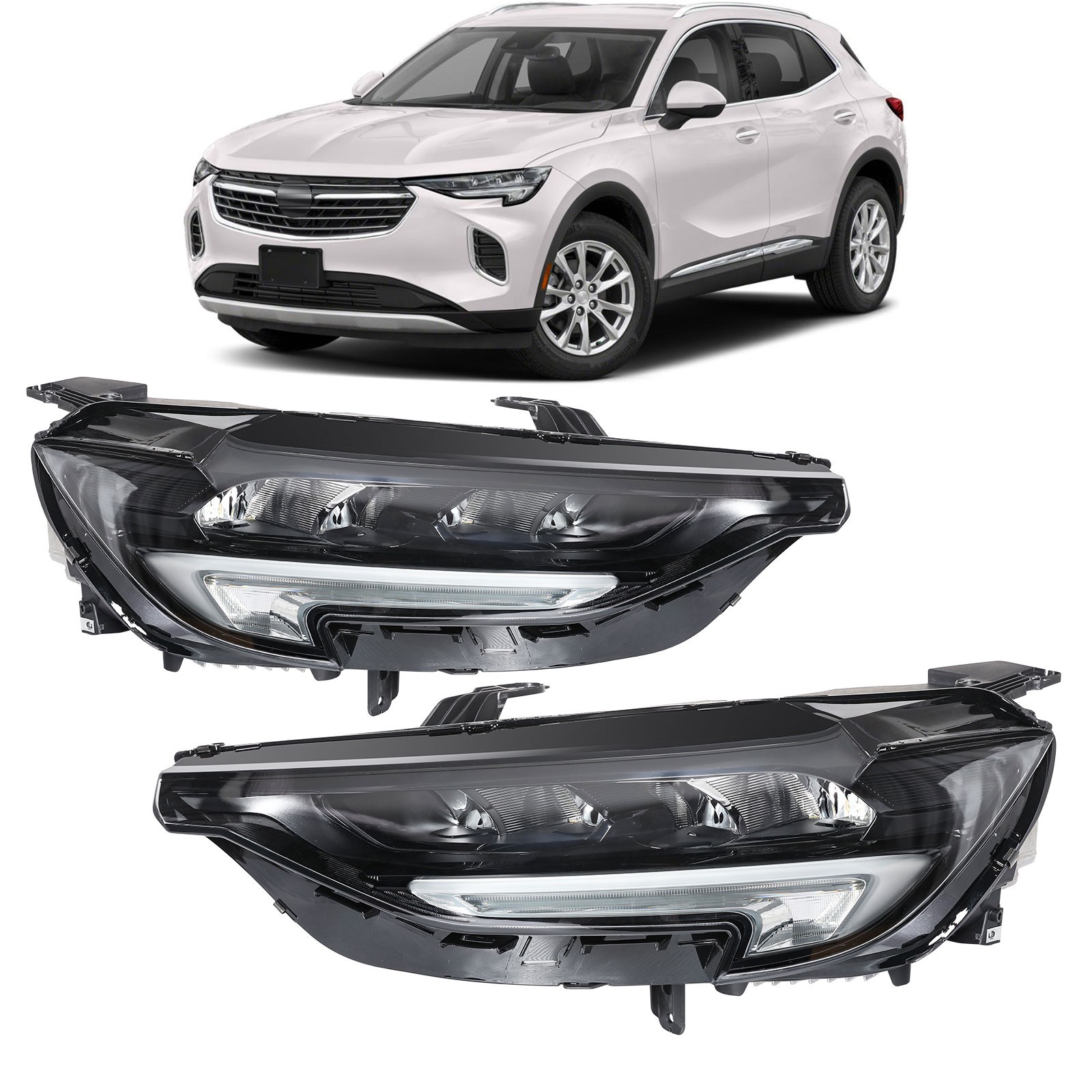 Pair LED Headlight Assembly Left Right Side Fit For 2021-2023 Buick Envision