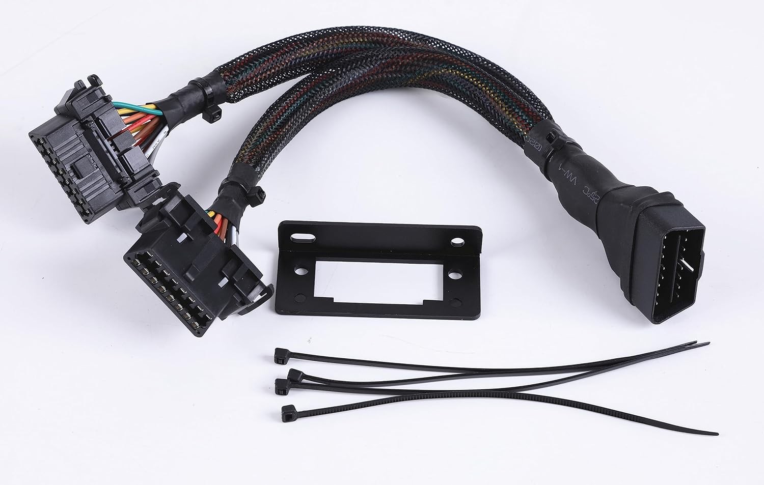 Underdash OBD2 Splitter Y Cable OBDII 1 Male to 2 Female 20awg Black