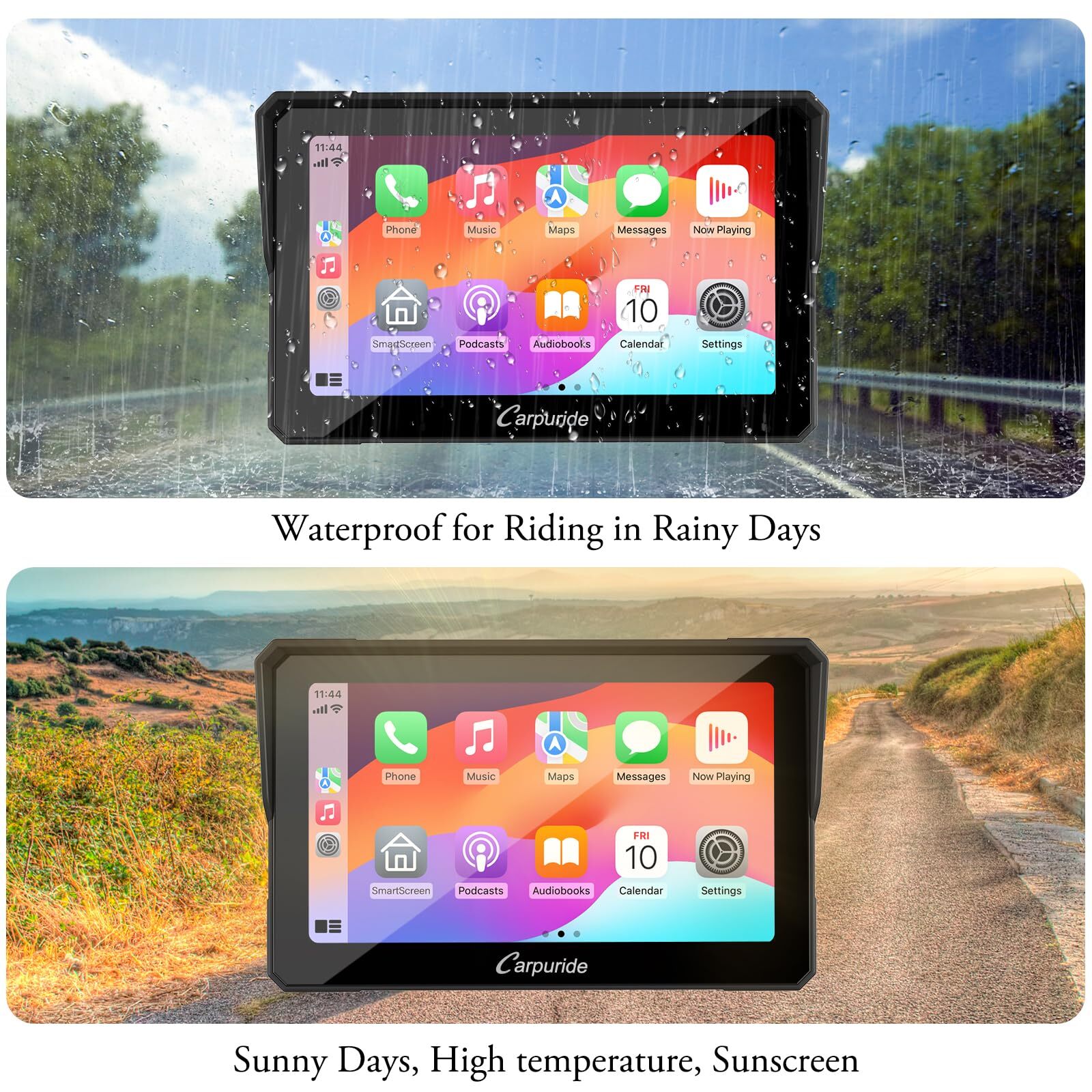 Carpuride W702 Moto Carplay Android Auto Waterproof Touchscreen Dual Bluetooth