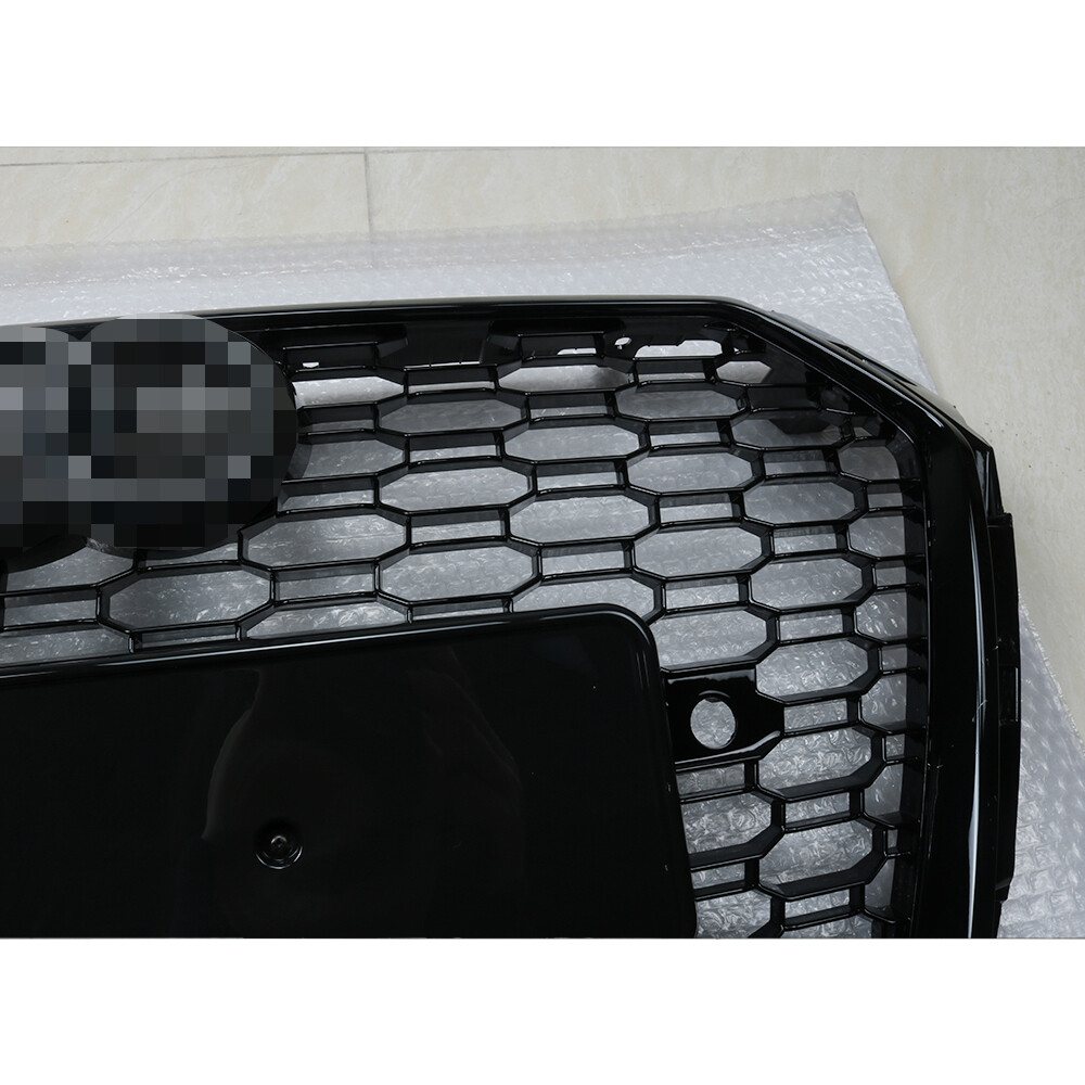 Gloss Black Front Honeycomb Mesh Grille RS4 Style for Audi A4 S4 B9 2017-2018