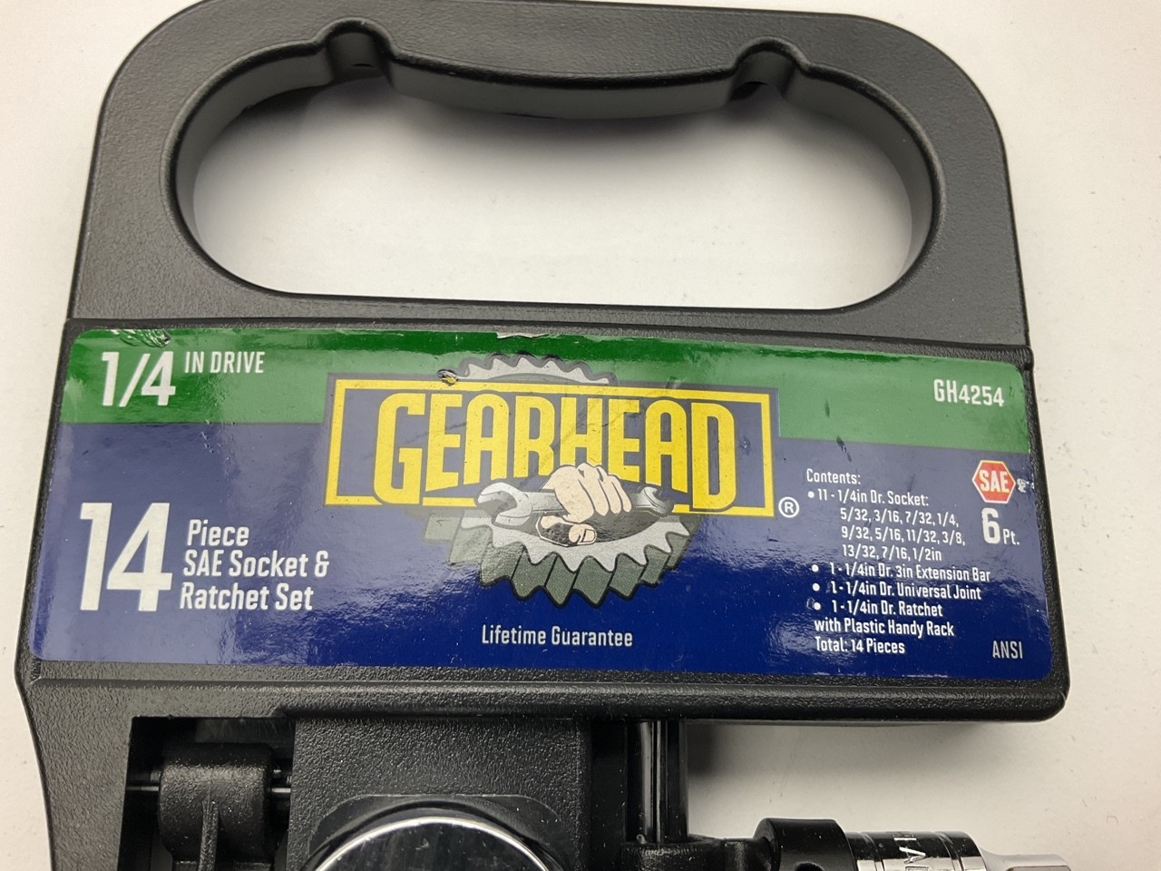 Gearhead GH4254 1/4″ SAE Drive Socket & Ratchet Handle Set, 14-Piece