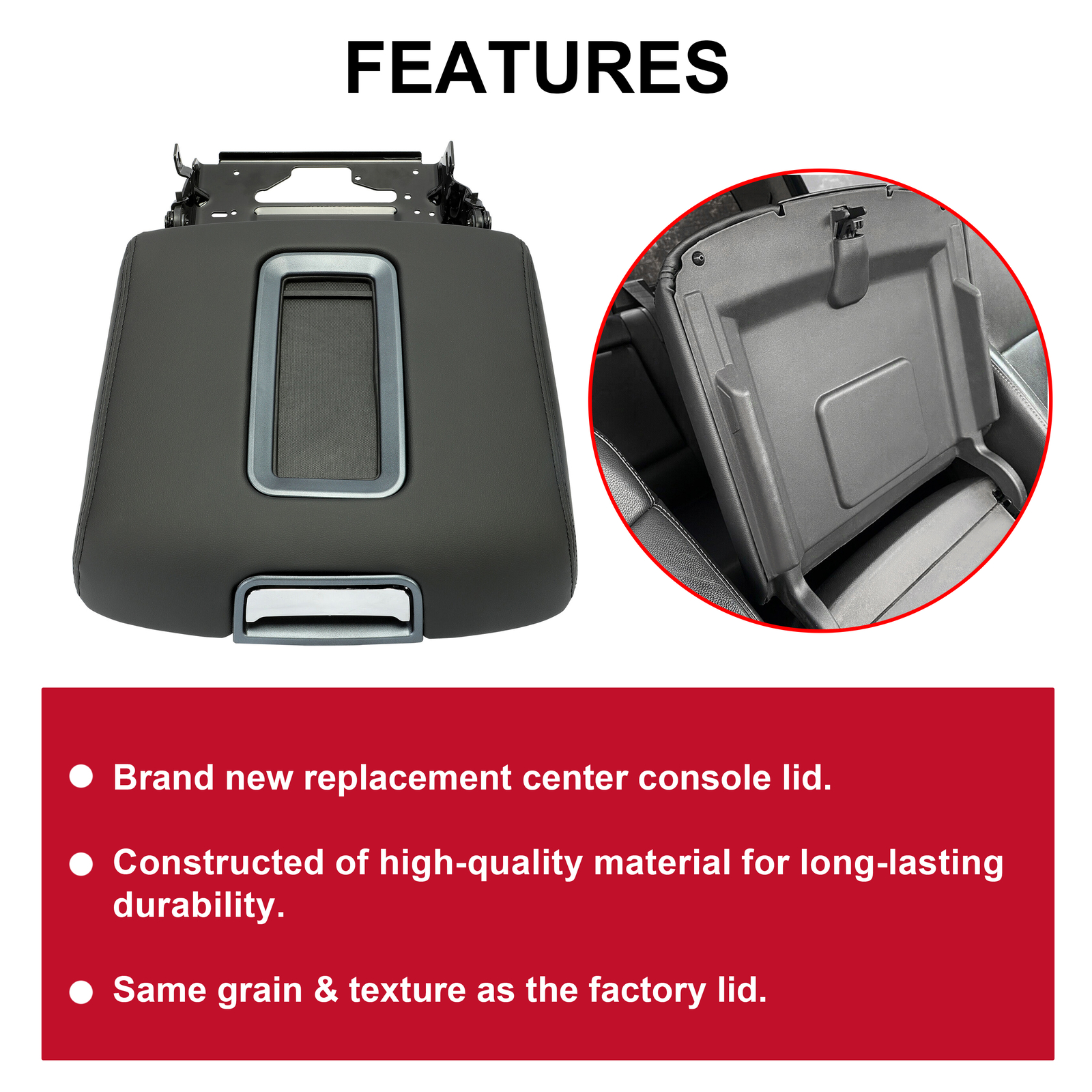 Center Console Armrest Lid For 14-19 Chevy Silverado Sierra Suburban 0227083AA
