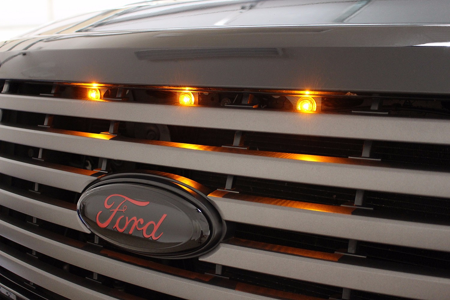 2009-2014 FORD F-150 RAPTOR STYLE LED AMBER GRILLE LIGHTS KIT – 5 YEAR WARRANTY