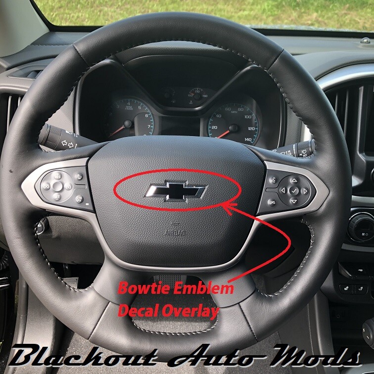 Matte Black Vinyl BowTie Steering Wheel Emblem Overlay Decal Chevrolet Cruze