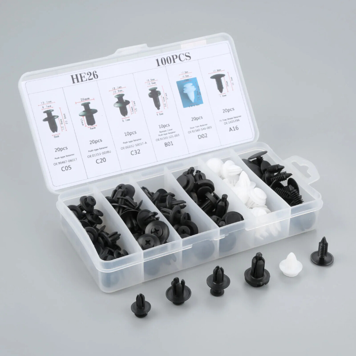 Accessories Car Bumper Push Pin Trim Panel Fender Engine Rivet Clips Parts x100