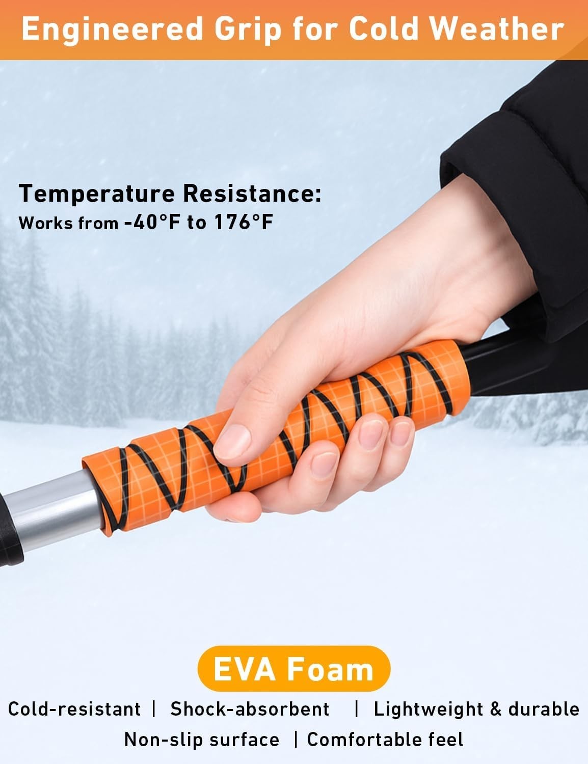 Effortless Snow Removal: 27″ Car Brush & Ice Scraper Set – Lightweight & Durable
