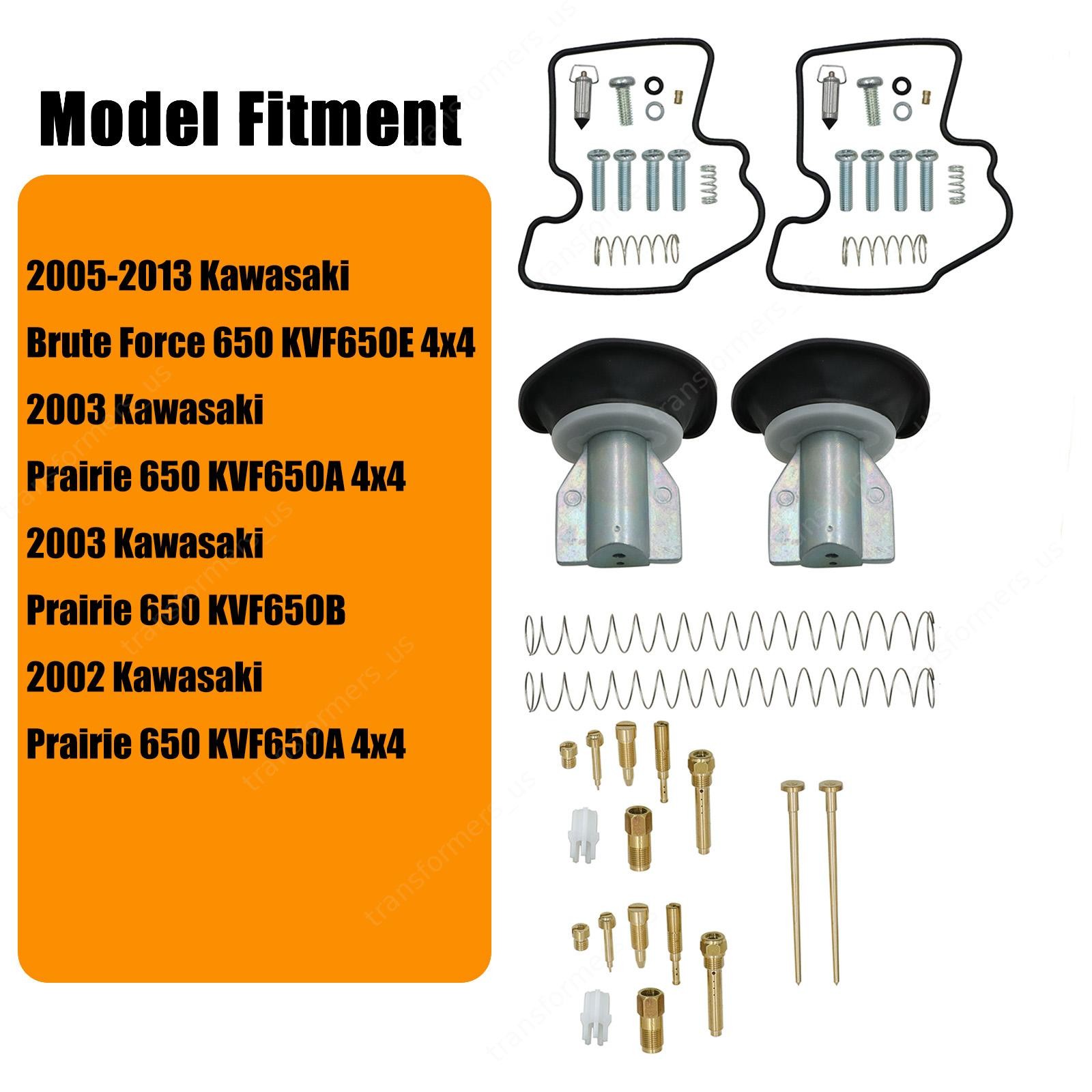 2x Carburetor Repair Rebuild Kit For Kawasaki Prairie Brute Force650 KVF650